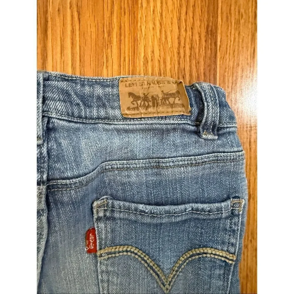 Levi's Kids Slim Fit Skinny Flare Cotton Denim Jeans Blue Size 7